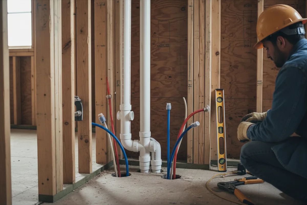 Drain and supply rough-in during Garbage Disposal Repair in Miamiville
